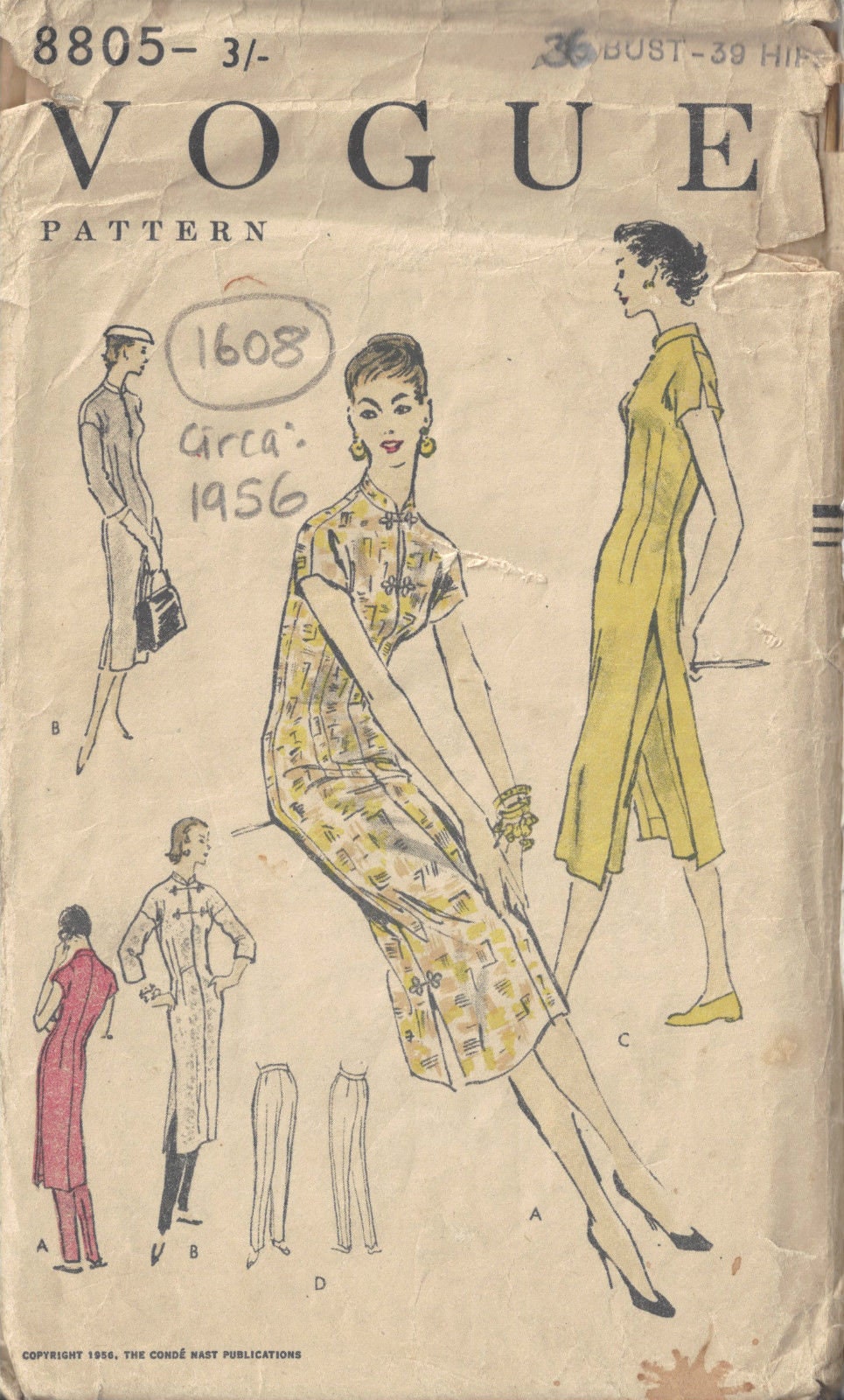 Robe Vintage Vogue Des Années 1950 - Modèle B31 (1682) - Élégance Rétro