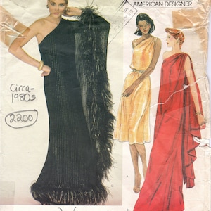 1980s Vintage VOGUE Sewing Pattern DRESS B36&quot; (2200) By Edith Head Vogue 2832