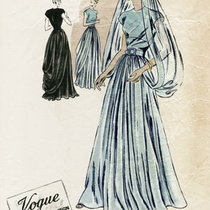 1946 Vintage VOGUE Wzór do szycia B36″ Suknia wieczorowa – SUKNIA (1255) Vogue 310