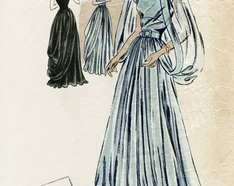 1946 Vintage VOGUE Sewing Pattern B36″ EVENING Dress – GOWN (1255)  Vogue 310