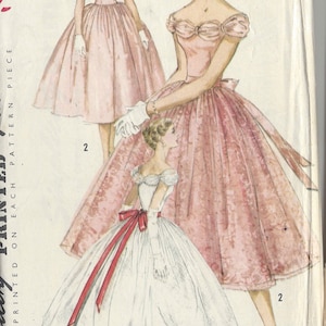 1956 Vintage Sewing Pattern EVENING DRESS B36&quot; (R603)   Simplicity 1770