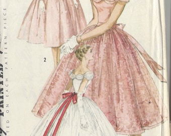 1956 Vintage Sewing Pattern EVENING DRESS B36&quot; (R603)   Simplicity 1770