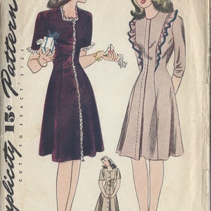 1940s Vintage Schnittmuster B82-Zoll-Kleid (66) Simply 4787