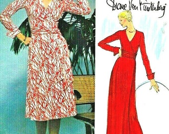 1976 Vintage VOGUE Sewing Pattern WRAP DRESS B36″ (1890) Diane Von Furstenberg Vogue 1549