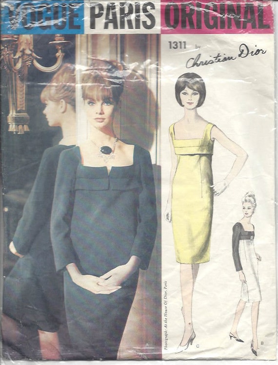 1964 Vintage VOGUE Sewing Pattern B36 DRESS (1511) by Christian Dior VOGUE 1311 - Etsy 1964 Vintage VOGUE Sewing Pattern B36 DRESS (1511) by Christian Dior VOGUE 1311 - Etsy