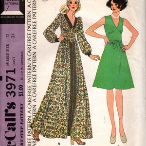 1974 Vintage Sewing Pattern B34″ DRESS (1955) McCall’s 3971