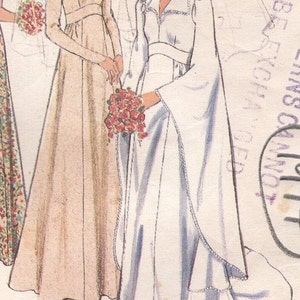 1976 Vintage Sewing Pattern B34″ WEDDING & BRIDESMAID DRESS (2201) Style 1787