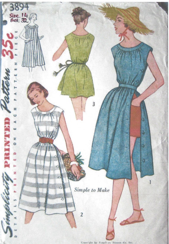 1950s beach dress A 1950s Dress at the Beach - Vintage Vogue 9114 Pattern Review