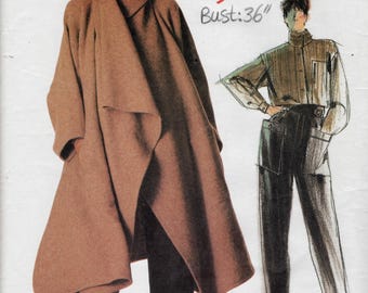 1985 Vintage VOGUE Sewing Pattern Bust: 36in Coat Shirt Pants (2405) By Issey Miyake Vogue 1476