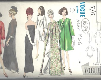Patron de couture VOGUE vintage B38&quot; 1966, robe de soirée et manteau (1659) Vogue 6908