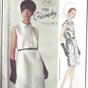 1967 Vintage VOGUE Sewing Pattern B34 DRESS (1788) By Givenchy Vogue 1700