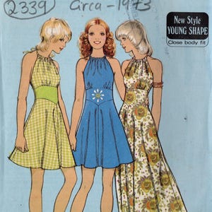 1973 Vintage Sewing Pattern Bust 34in Dress (2339)  Style 4097