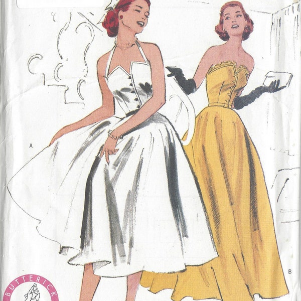 1952 Vintage Sewing Pattern B31 1/2" - 32 1/2" - 34" DRESS (R417)     Butterick 6174
