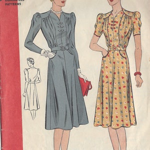 1940 Vintage Sewing Pattern B40 DRESS (R895)  Du Barry 5005B