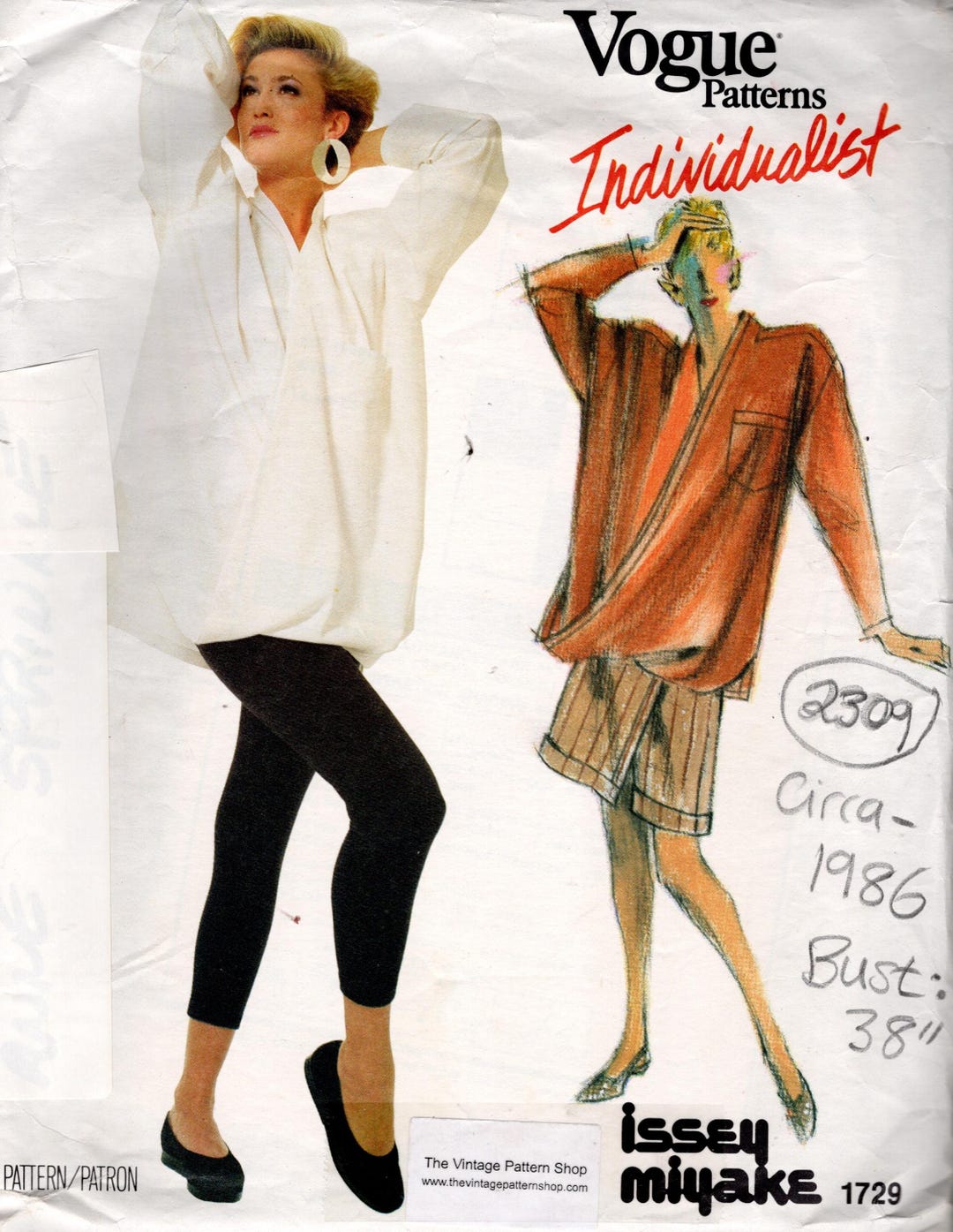 1986 Vintage VOGUE Sewing Pattern (bust: 38 In) Top, Pants & Pantskirt ...