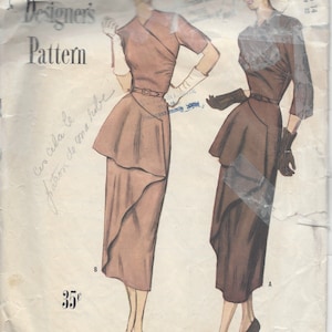 1949 Vintage Symönster B32 KLÄNNING (R888) Simplicity 8131