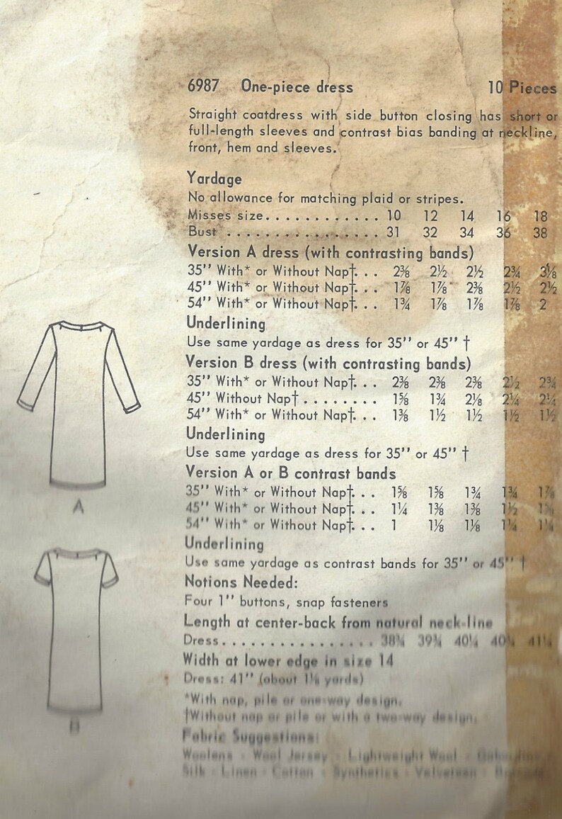 Patron De Couture Vogue 1963 - Chemisier Motif B38 - Vintage Années 60 - Neuf Non Découpé