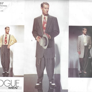 1940s Vintage VOGUE Sewing Pattern Chest 44-46-48 Men's Zoot Suit (1437) Vogue 2367