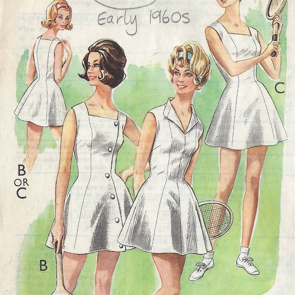 1960s Vintage Schnittmuster B36″ TENNIS DRESS (1235) von Style 1645