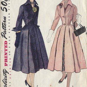 1952 Vintage Sewing Pattern B30 COAT 1172 Simplicity 8472 image 1