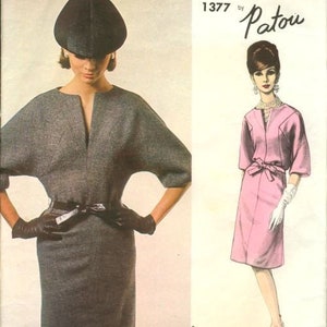 1964 Vintage VOGUE Sewing Pattern DRESS B36" (1685)  By Patou VOGUE 1377