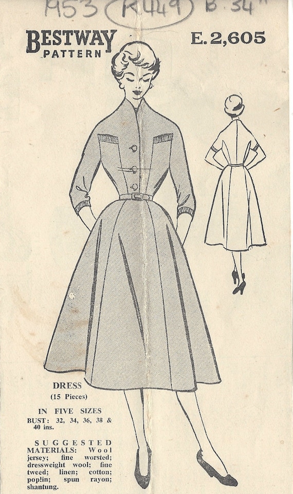 Patron Robe De Soirée Vogue Couture 1954 - Motif B32 - Neuf Non Découpé