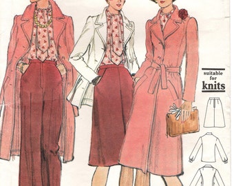 Patron De Couture Vintage Butterick B34 (1975) - Manteau, Pantalon, Jupe, Chemisier - Neuf