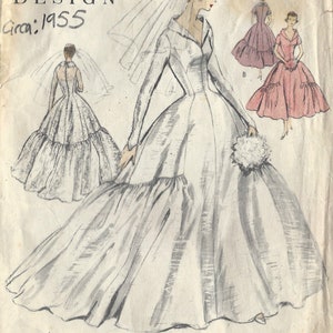 1955 Vintage VOGUE Sewing Pattern B30&quot; BRIDE&#39;S BRIDESMAID Dress Camisole (1500)  Vogue S-4636
