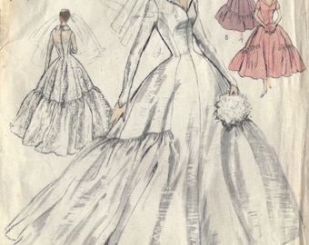 1955 Vintage VOGUE Sewing Pattern B30 BRIDE'S BRIDESMAID Dress Camisole (1500)  Vogue S-4636