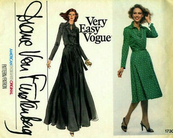 1978 Vintage VOGUE Sewing Pattern DRESS B36″ (1893) By Diane Von Furstenberg VOGUE 1730