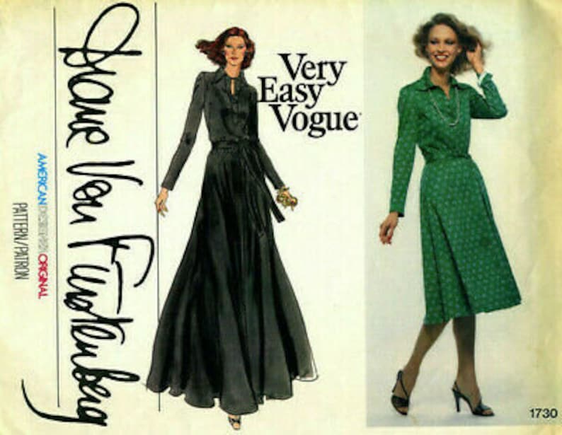 Patron De Couture Robe Vintage Vogue 1968 B36 - Sybil Connolly - Neuf