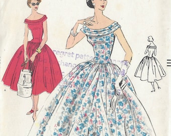 1950s Vintage VOGUE Sewing Pattern B34 DRESS (R915)     Vogue 9035