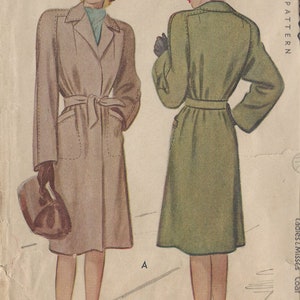 1944 Vintage Sewing Pattern COAT B34&quot; (85)  McCall 5760