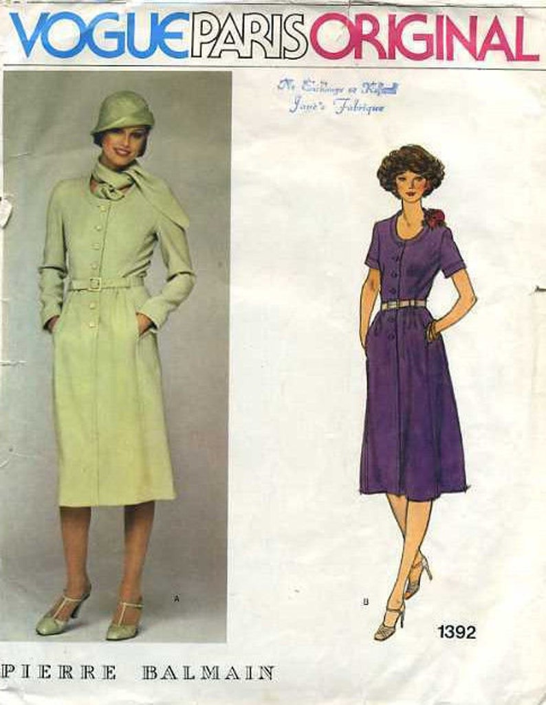 Patron De Robe Vogue By Jean Muir 1972 - Modèle B36 Vintage, Pièces Non Découpées
