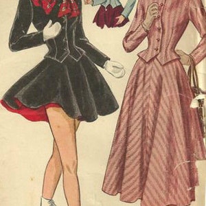 1948 Cartamodello vintage B32″ Tuta da pattinaggio su ghiaccio-GONNA, GIACCA E PANTALONI (1317) Semplicità 2604