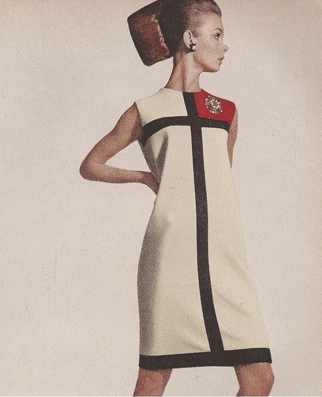1966 Vintage VOGUE Sewing Pattern B31.5-38 Mondrian DRESS