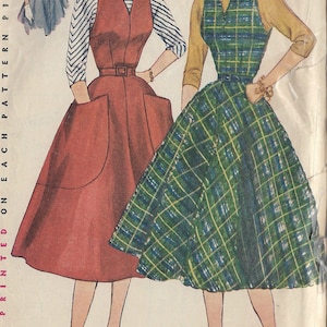 1952 Vintage Sewing Pattern B32in DRESS, JUMPER & BLOUSE (R343)  By Simplicity 3968    By Simplicity 3968