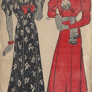 1939 Vintage Sewing Pattern B38 DRESS (1299)  New York Pattern 762