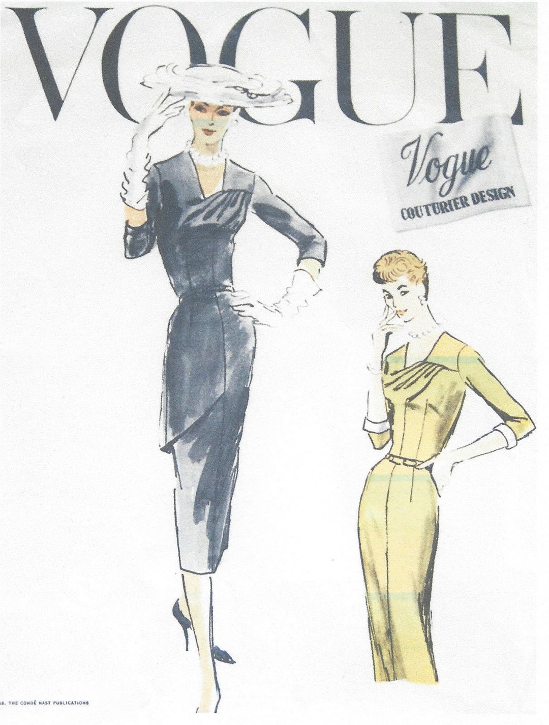 1956 Vintage VOGUE Sewing Pattern B40 DRESS (1117) Vogue 907 - Etsy