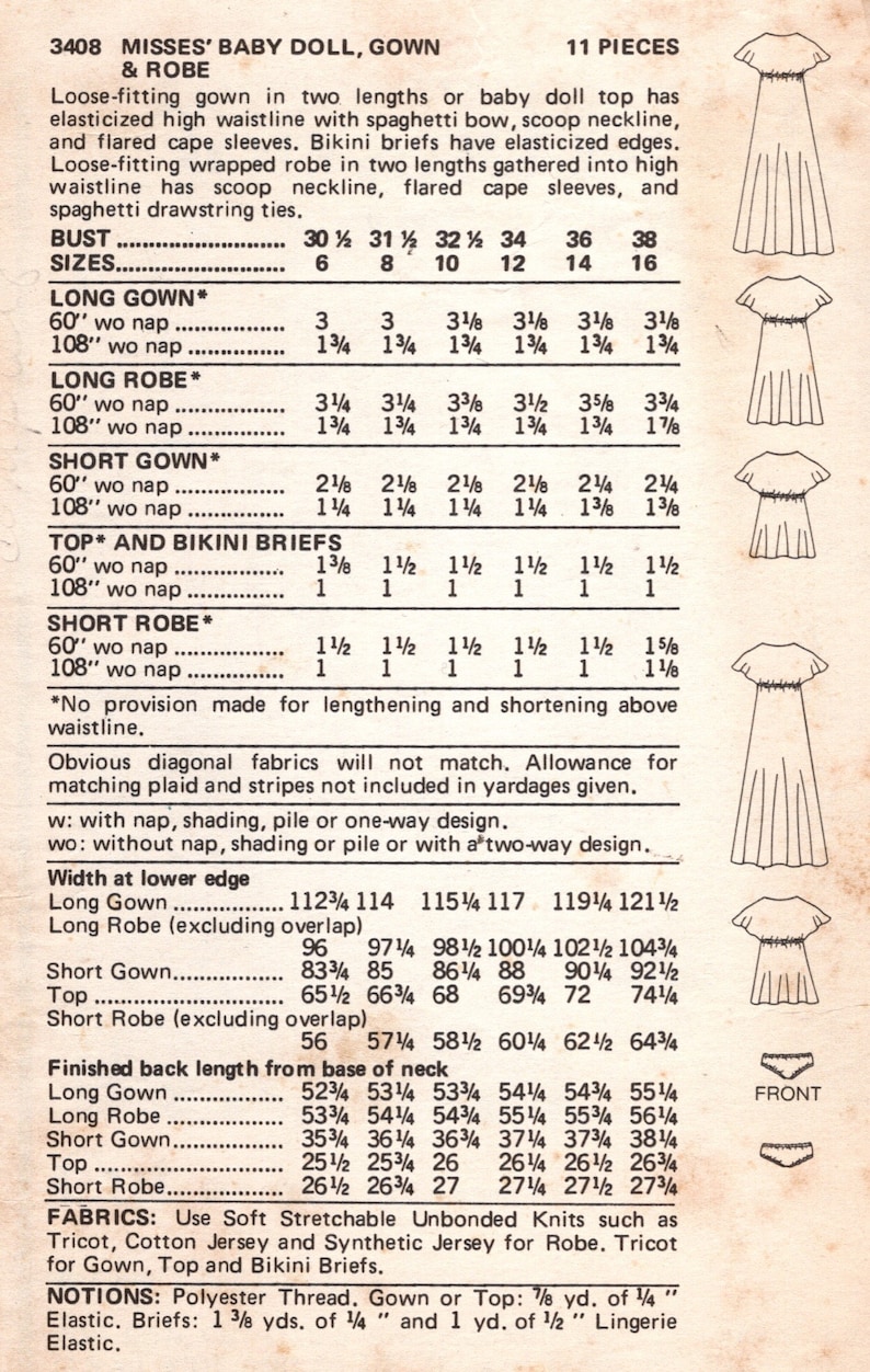 Patron De Couture Vintage McCalls 5761 - Robe Années 70 (1977) - Taille B32.5" à 34" - Neuf