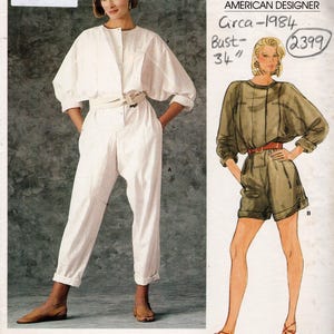1984 Vintage VOGUE Sewing Pattern B3″ Jumpsuit (2399) By Carol Horn VOGUE 1348