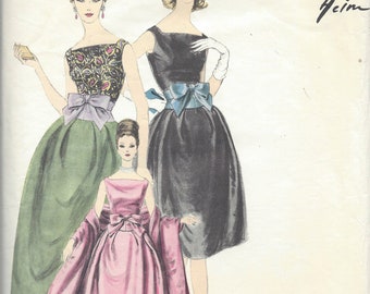 1960s Vintage VOGUE Sewing Pattern B34 DRESS & Stole (R969) BY Jacques Heim Vogue 1488