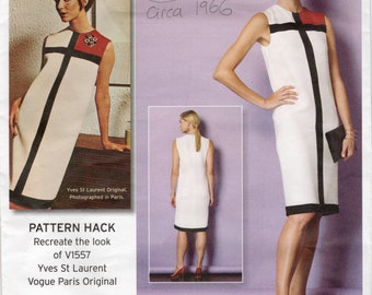 1966 Vintage VOGUE Sewing Pattern Bust: 38-40-42-44-46 Mondrian