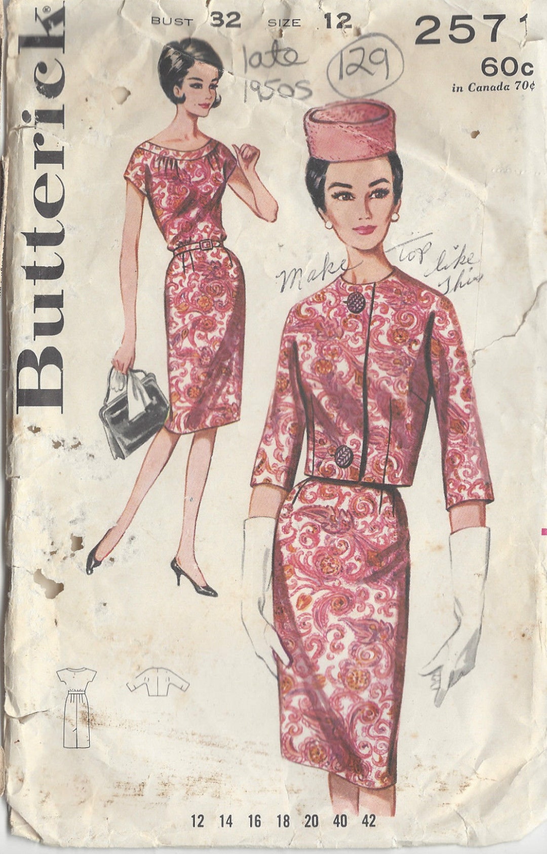 1963 Vintage Sewing Pattern B32
