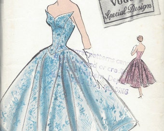 1950s Vintage VOGUE Sewing Pattern B34 DRESS (R914)   Vogue S-4772