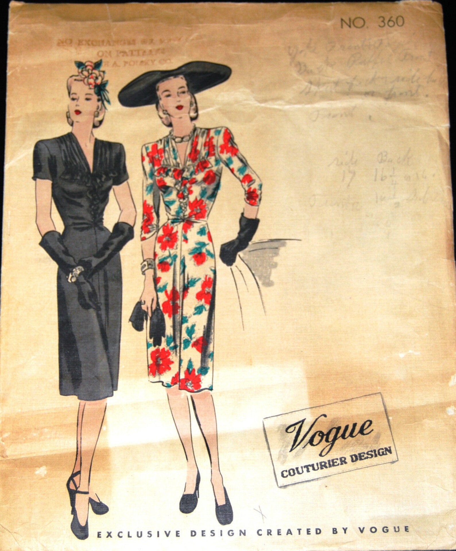 Patron De Couture Vogue Années 1940 - Veston, Jupe Et Dickey B32 - Taille 1121 - Neuf Non Découpé
