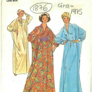 1975 Vintage Sewing Pattern B31.5″ up-to 48″ (S-M-L) CAFTAN & CUMMERBUND (1876) By Simplicity 7180