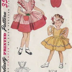 1952 Kinder Vintage Schnittmuster S2 C21 Zoll Kleid (C6) Simplyicity 4136