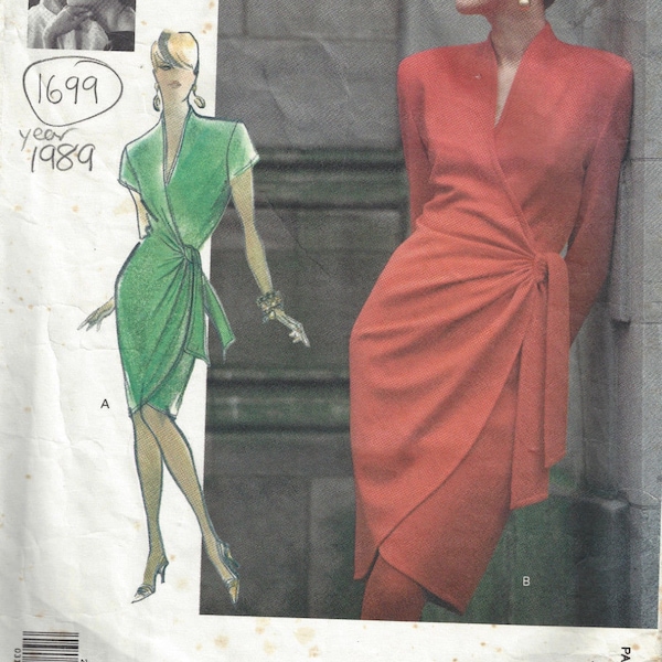 1989 Vintage VOGUE Schnittmuster KLEID B34-36-38" (1699) von Tom & Linda Platt Vogue 2568