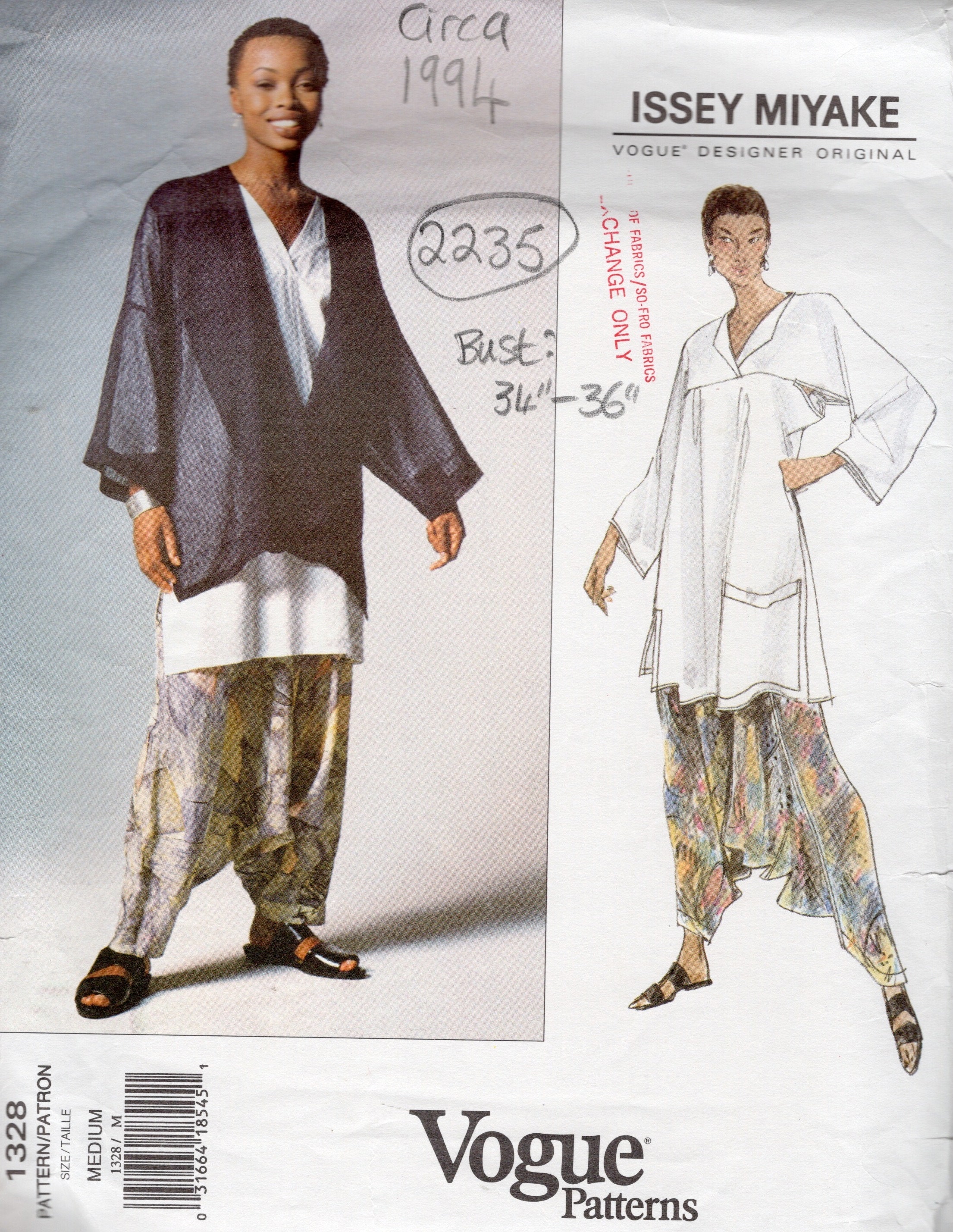 1994 Vintage VOGUE Sewing Pattern Medium B34-36in Jacket Top